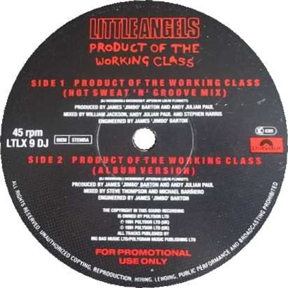 Little Angels Product Of The Working Class - Promo UK Promo 12" vinyl single (12 inch record / Maxi-single) LTLX9DJ