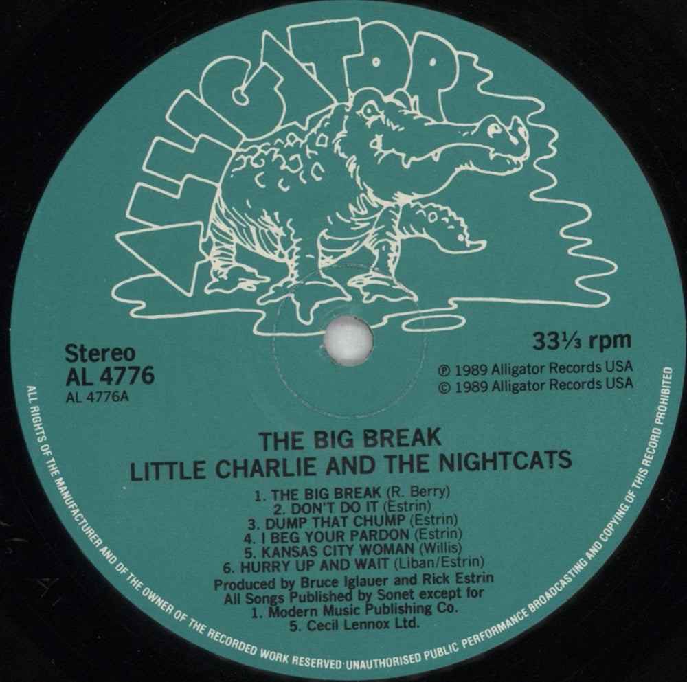 Little Charlie & The Nightcats The Big Break! UK vinyl LP album (LP record) L24LPTH824500