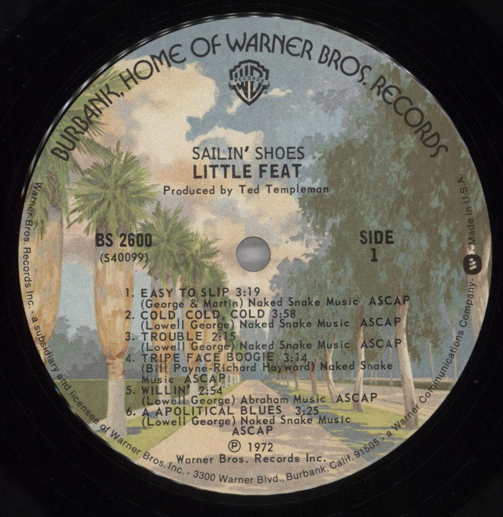 Little Feat Sailin' Shoes - Burbank Label US Promo vinyl LP album (LP record) LFELPSA823166