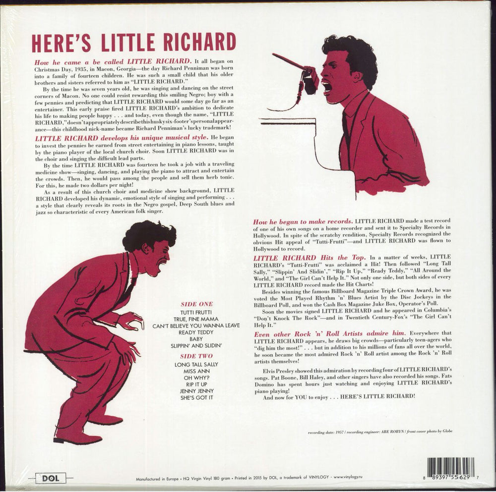 Little Richard Here's Little Richard - 180gm Vinyl UK vinyl LP album (LP record) 889397556297