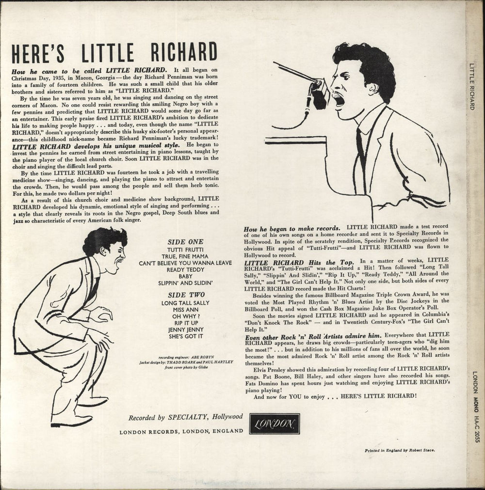 Little Richard Here's Little Richard UK vinyl LP album (LP record)