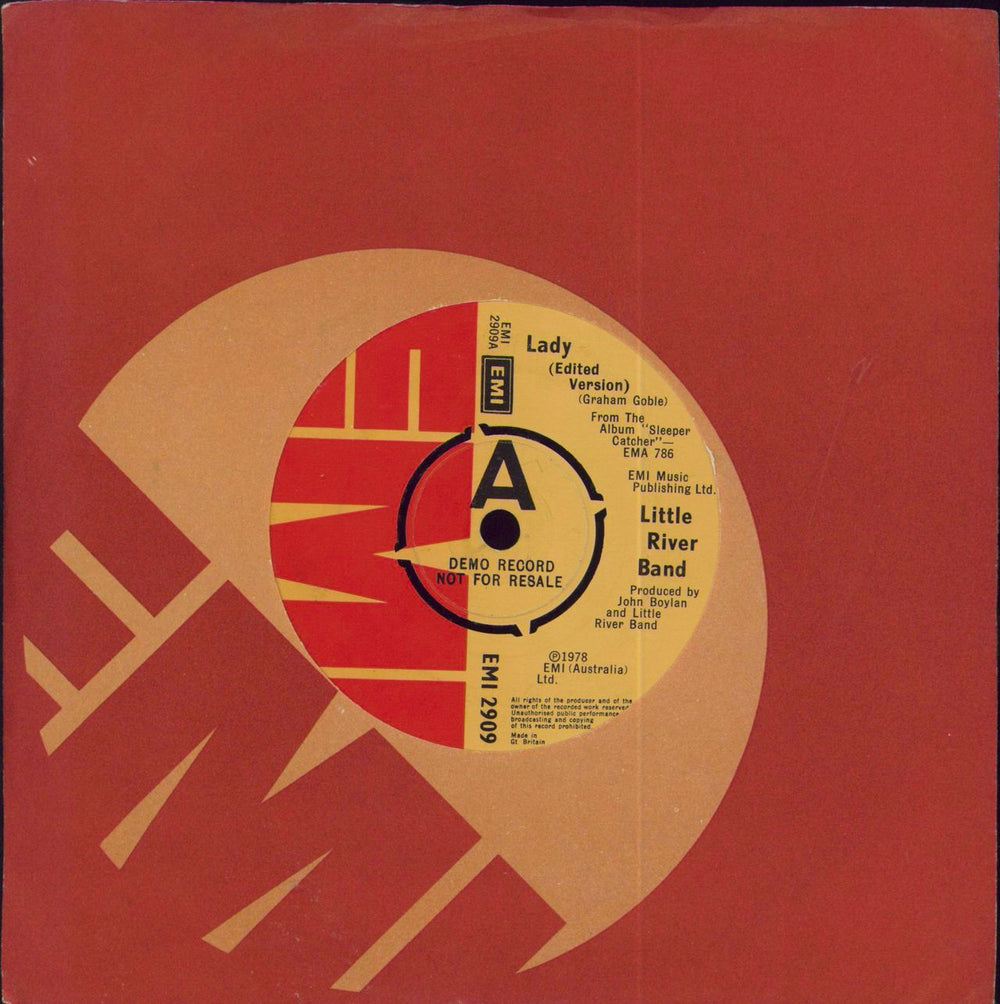 Little River Band Lady UK Promo 7" vinyl single (7 inch record / 45) EMI2909