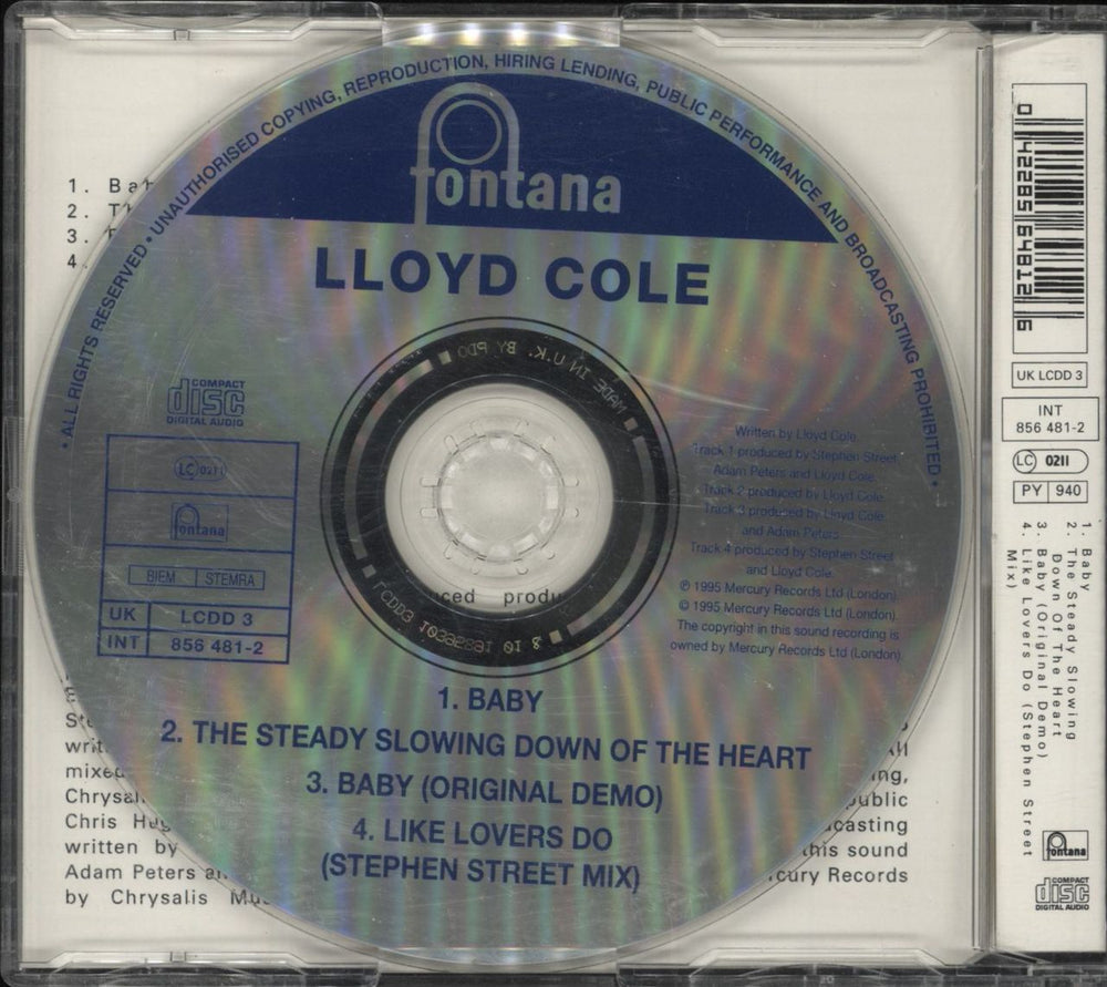 Lloyd Cole Baby UK CD single (CD5 / 5") 042285648126