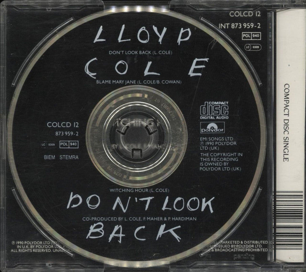 Lloyd Cole Don't Look Back UK CD single (CD5 / 5") 042287395929