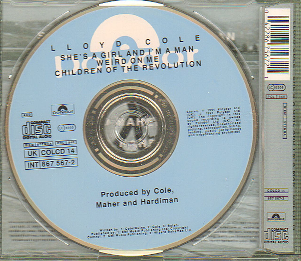 Lloyd Cole She's A Girl And I'm A Man UK CD single (CD5 / 5") LLOC5SH64969