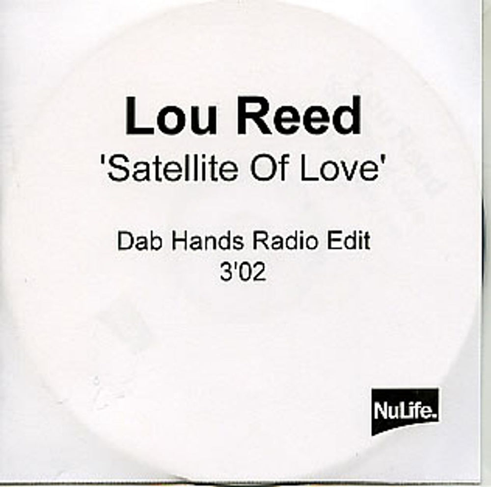 Lou Reed Satellite Of Love UK Promo CD-R acetate CD-R ACETATE