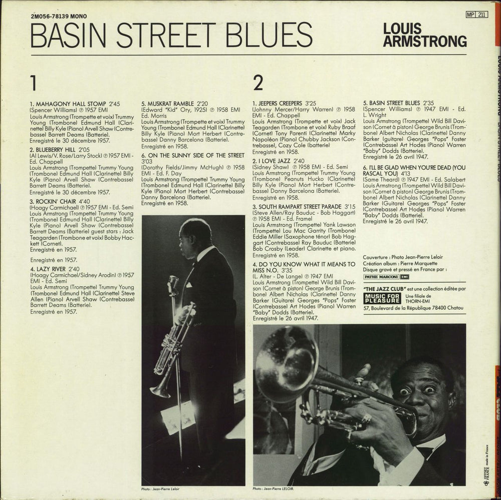 Louis Armstrong Basin Street Blues French vinyl LP album (LP record)