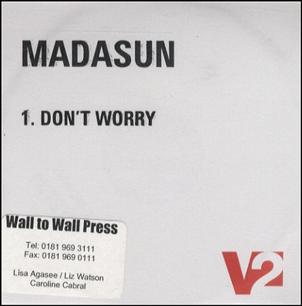 Madasun Don't Worry UK Promo CD-R acetate CD ACETATE