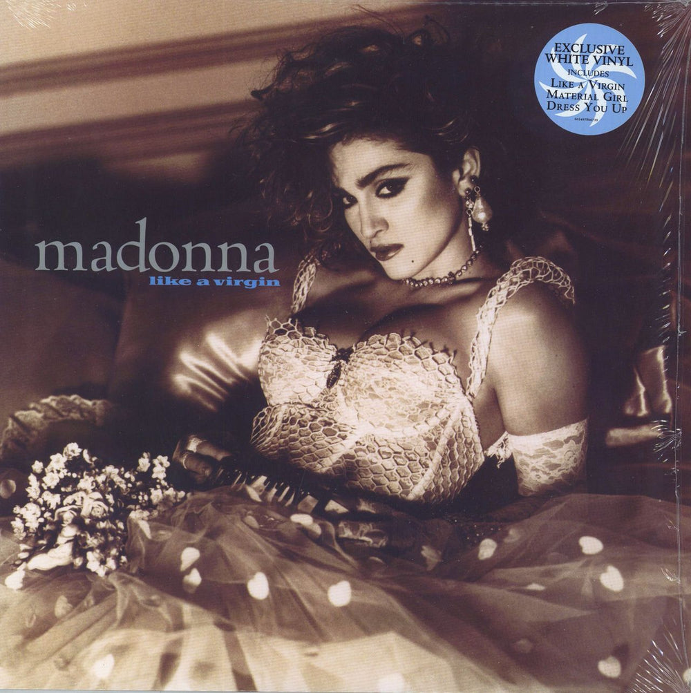 Madonna Like A Virgin - White Vinyl + Shrink UK vinyl LP album (LP record) 603497860739