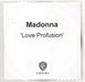 Madonna Love Profusion UK CD-R acetate CD-R ACETATE