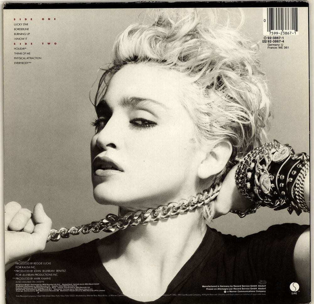 Madonna Madonna - 3-Song Stickered Sleeve German vinyl LP album (LP record) 075992386715