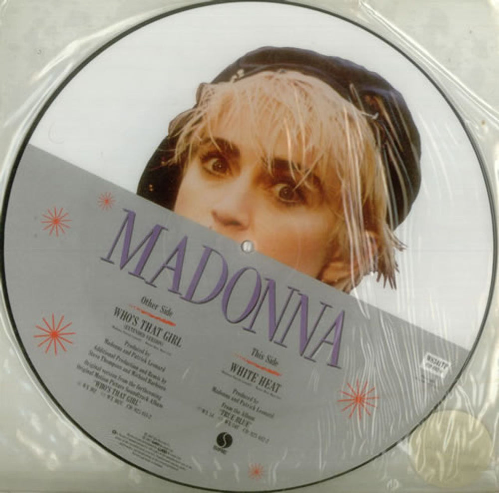 Madonna Who's That Girl - Stickered sleeve UK 12" vinyl picture disc (12 inch picture record) MAD2PWH01778