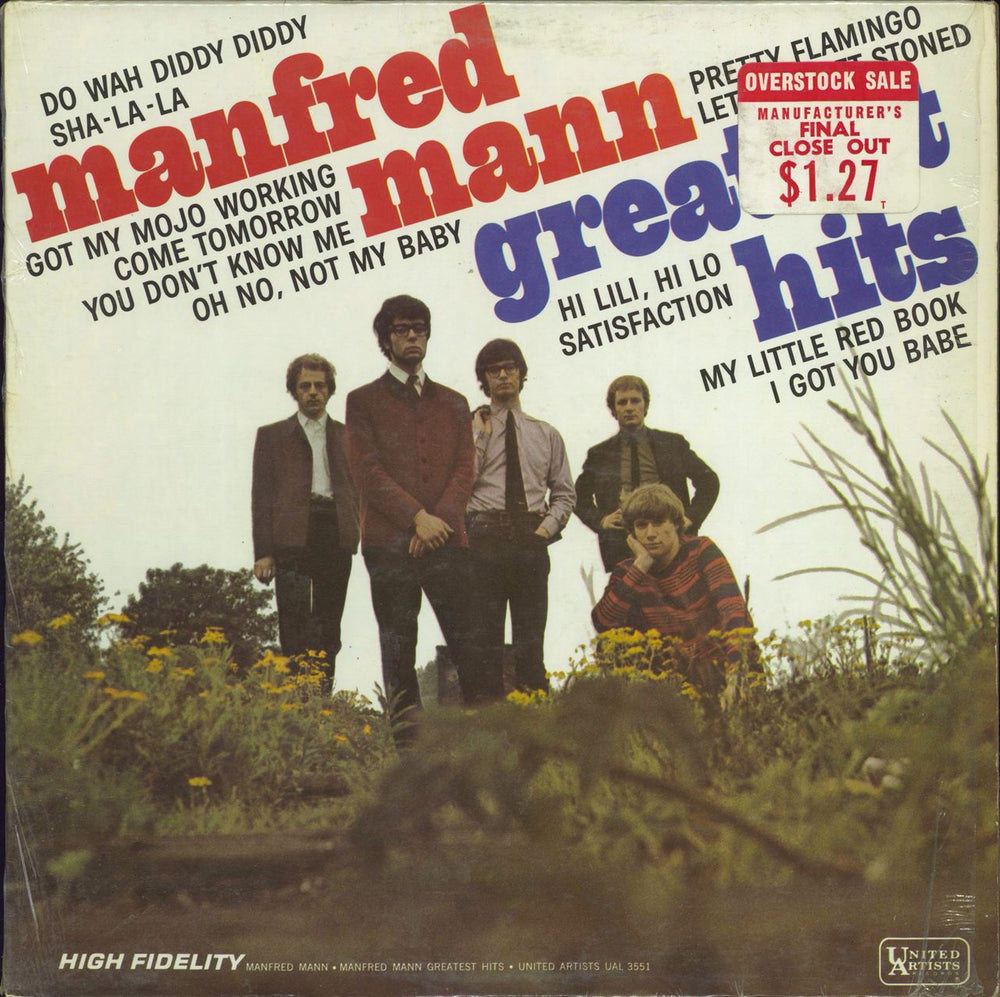 Manfred Mann Greatest Hits - Stereo - Black Label US vinyl LP album (LP record) UAS6551