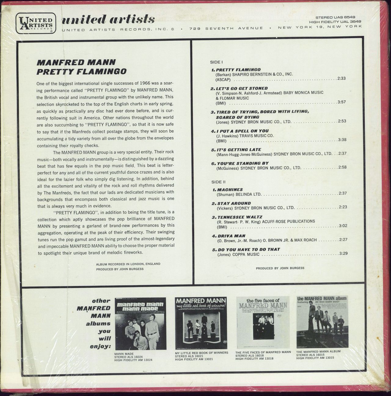 Manfred Mann Pretty Flamingo - Original Stereo - Black Label US Vinyl —  RareVinyl.com