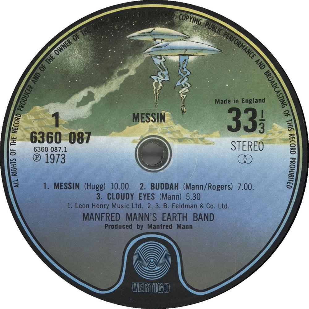 Manfred Mann's Earth Band Messin' - Spaceship label UK vinyl LP album (LP record) 5EVLPME736850
