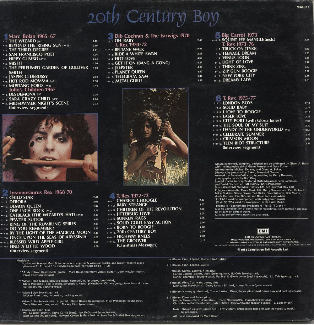 Marc Bolan 20th Century Boy Australian 3-LP vinyl record set (Triple LP Album)