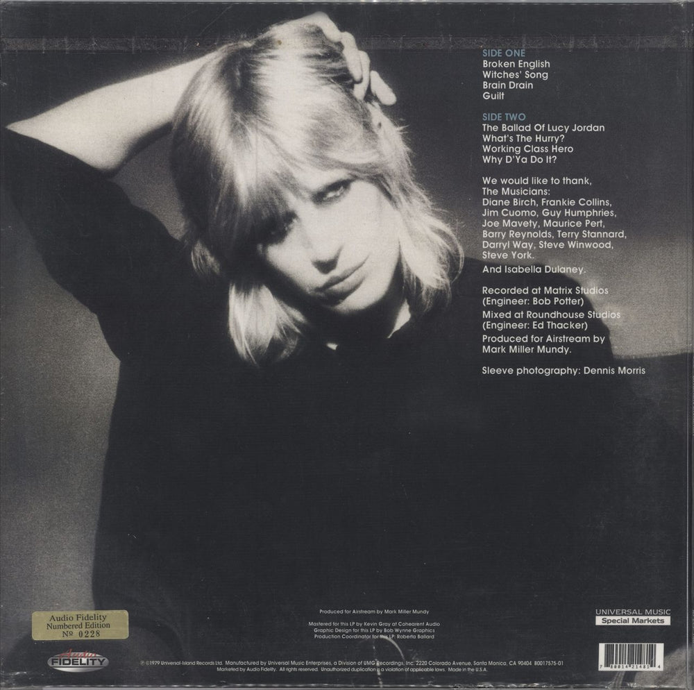 Marianne Faithfull Broken English - 180gm US vinyl LP album (LP record) 780014214814