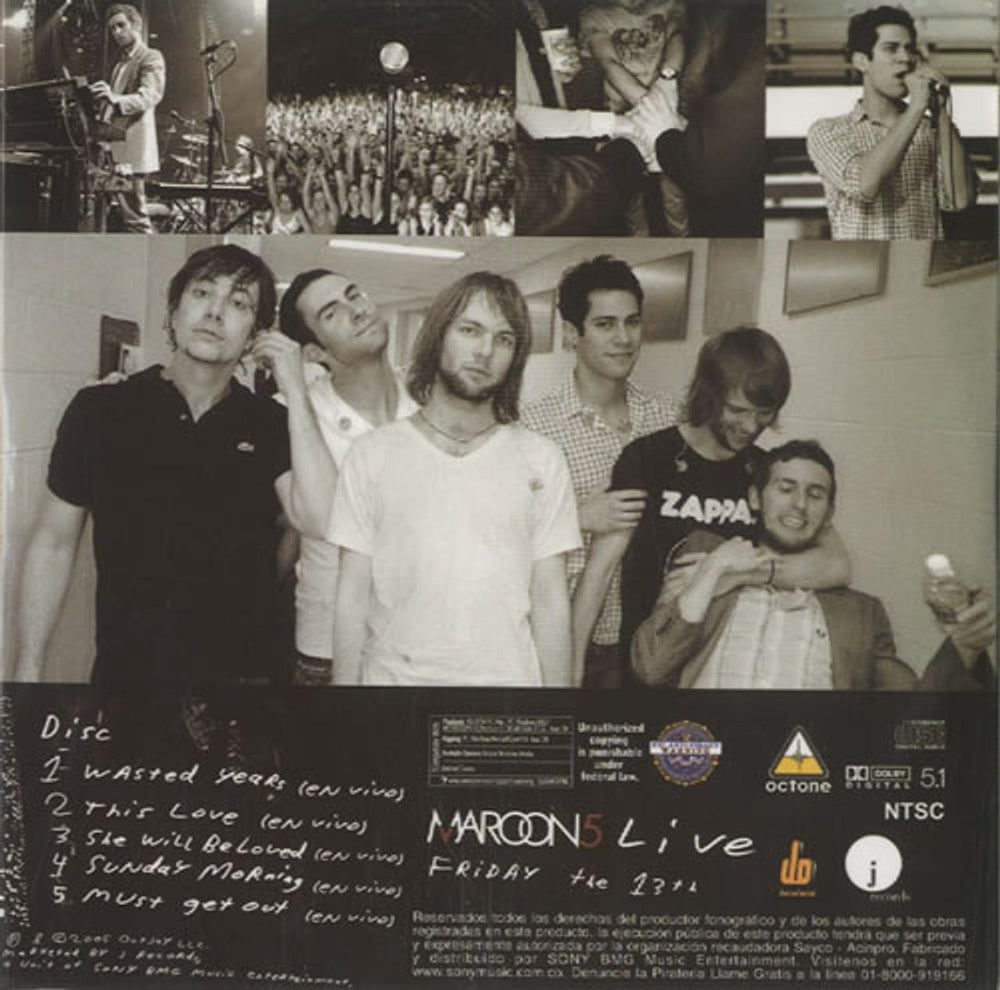 Maroon 5 Live: Friday The 13th Colombian Promo DVD MR5DDLI462412