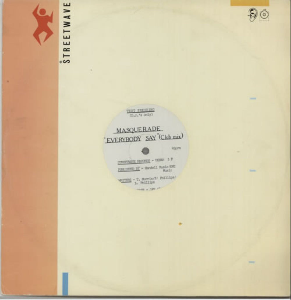 Masquerade Everybody Say UK Promo 12" vinyl single (12 inch record / Maxi-single) UKHAN3P
