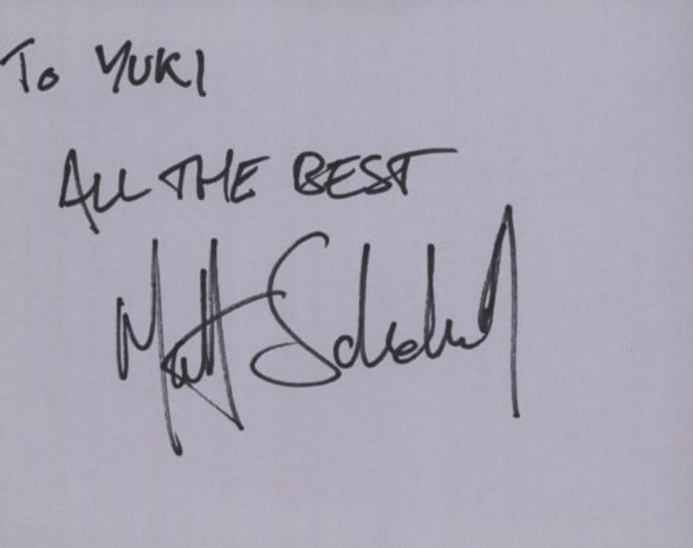 Matt Schofield Page Of Autograph Book UK memorabilia AUTOGRAPH