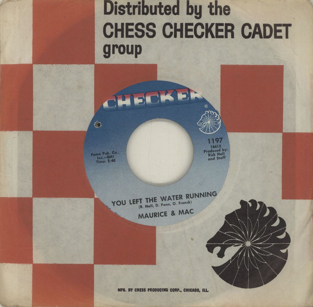 Maurice & Mac You Left The Water Running US 7" vinyl single (7 inch record / 45) 1197