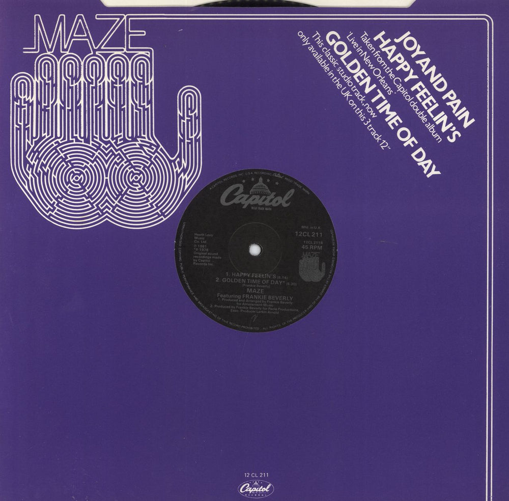 Maze Joy And Pain - title sleeve UK 12" vinyl single (12 inch record / Maxi-single)