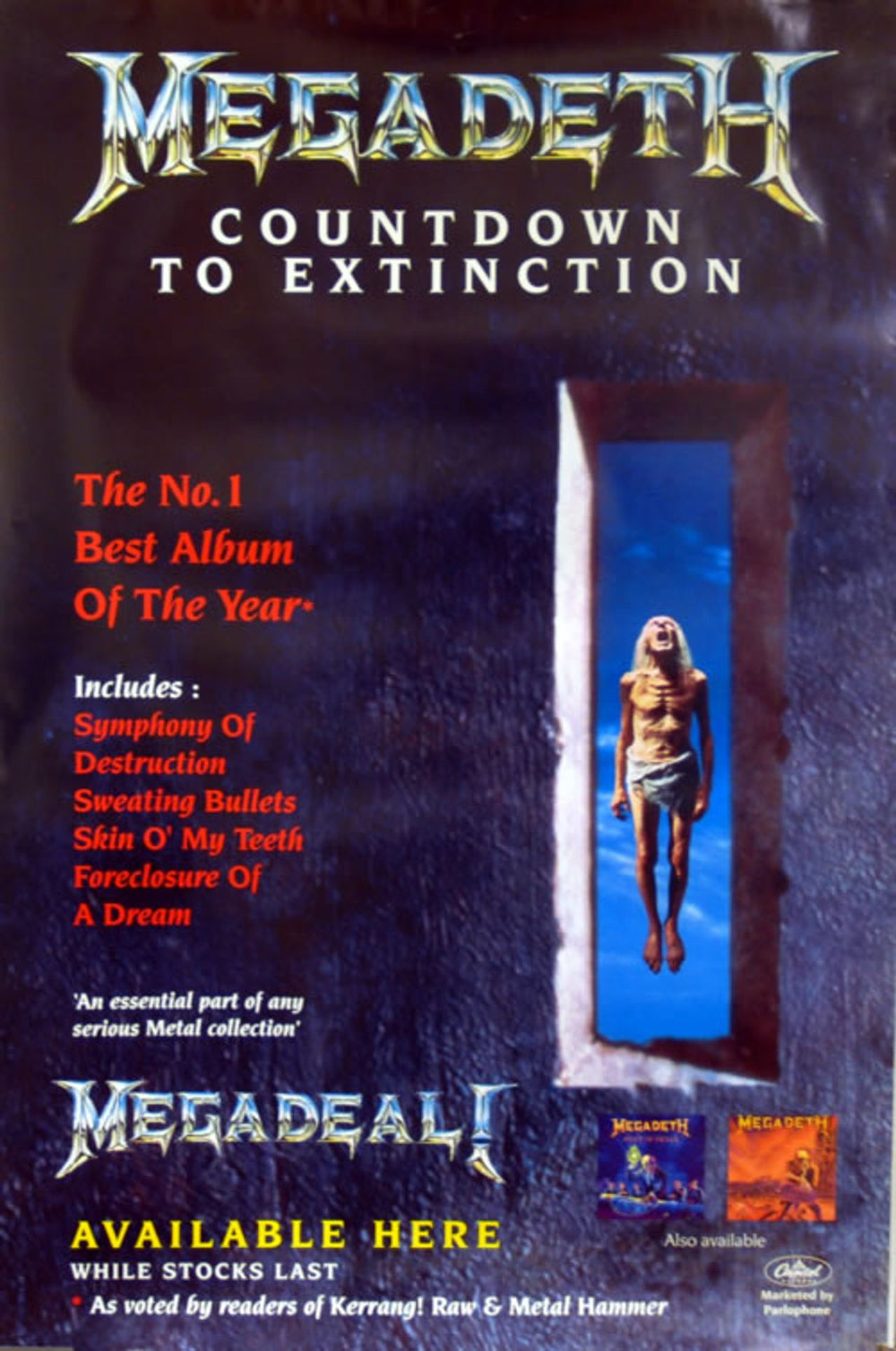 Megadeth Countdown To Extiction UK Promo poster 20 X 30