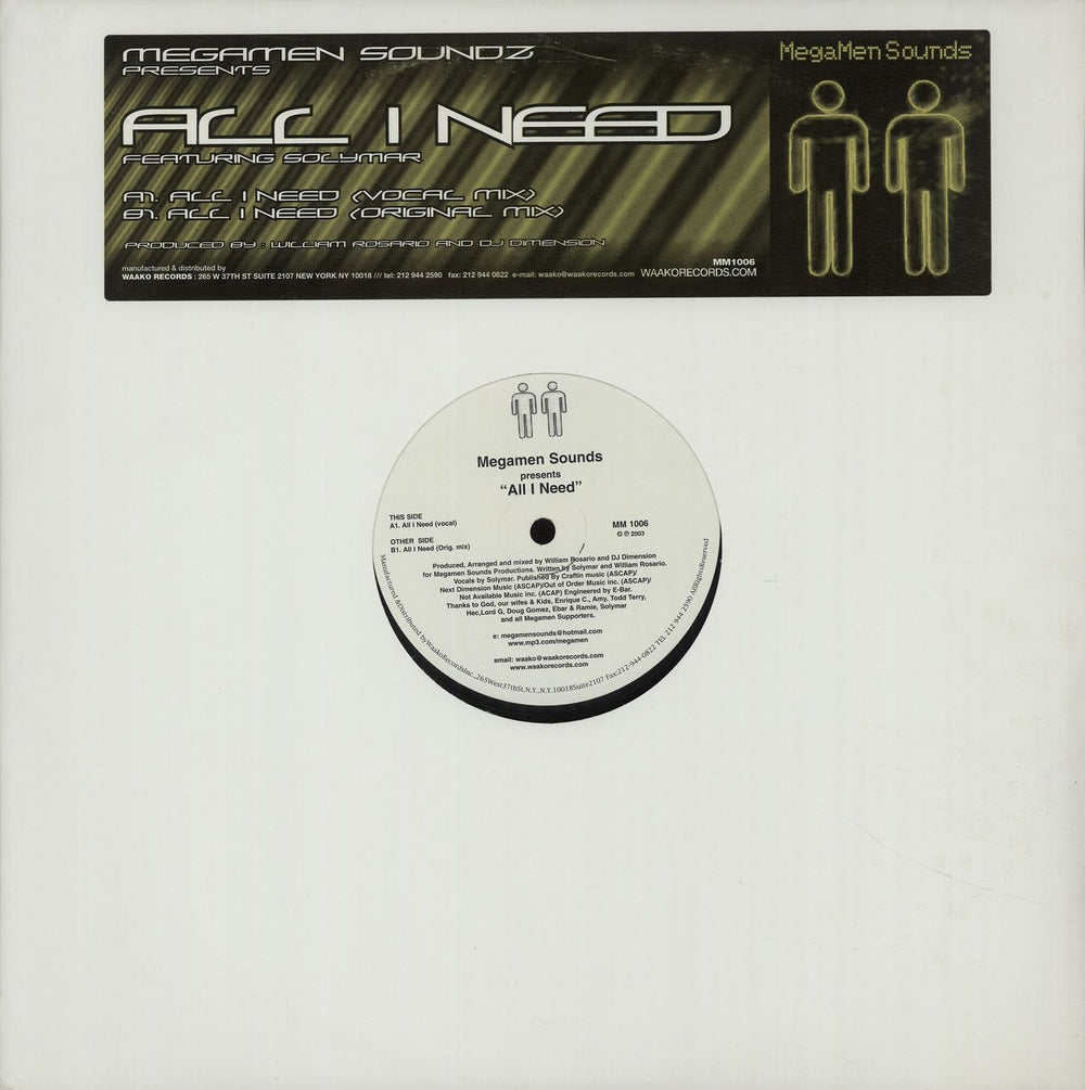 Megamen Sounds All I Need US 12" vinyl single (12 inch record / Maxi-single) MM1006