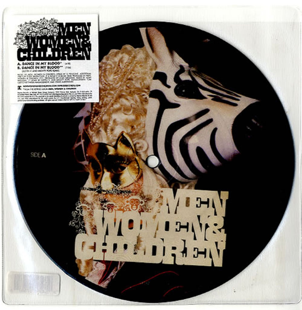 Men Women & Children Dance In My Blood UK 7" vinyl picture disc (7 inch picture disc single) W712