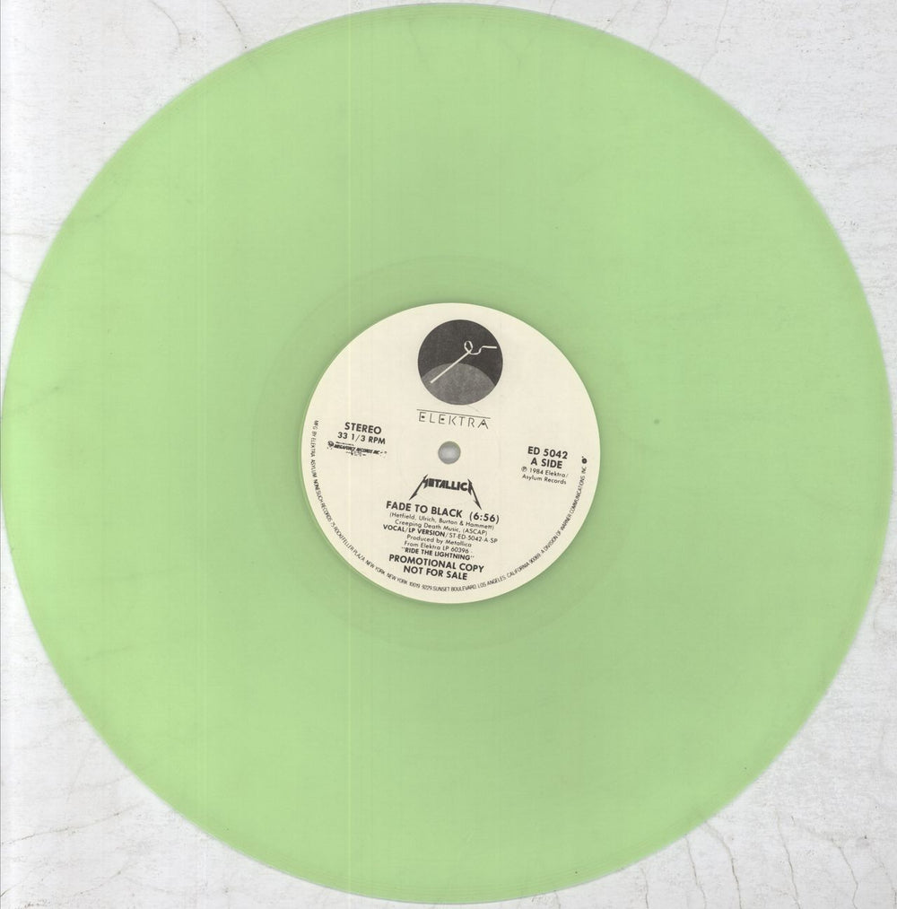 Metallica Fade To Black - Green Vinyl - Friday Morning Quarterback US Promo 12" vinyl single (12 inch record / Maxi-single) MET12FA31050