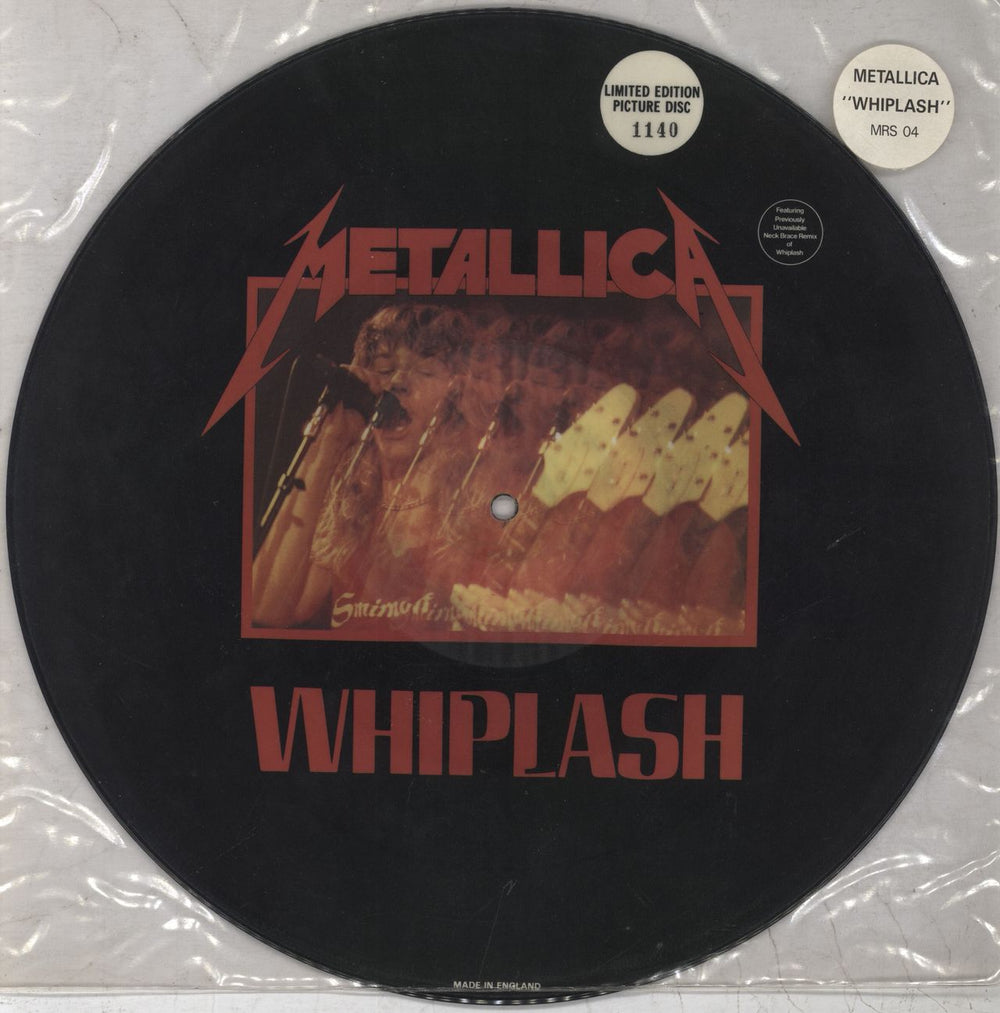 Metallica Whiplash - Numbered US 12" vinyl picture disc (12 inch picture record) MRS-04