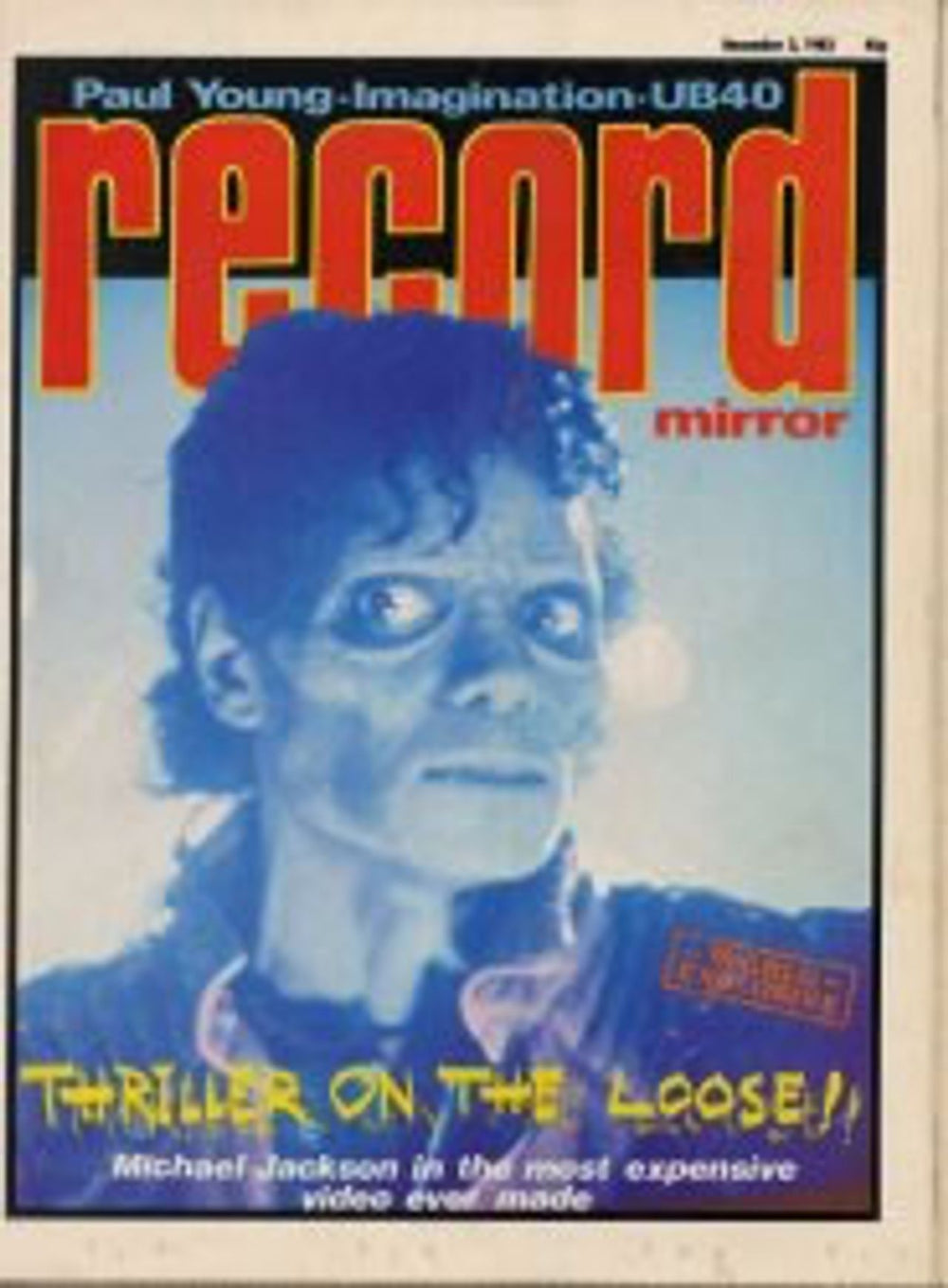 Michael Jackson Record Mirror UK magazine 3 DECEMBER 83
