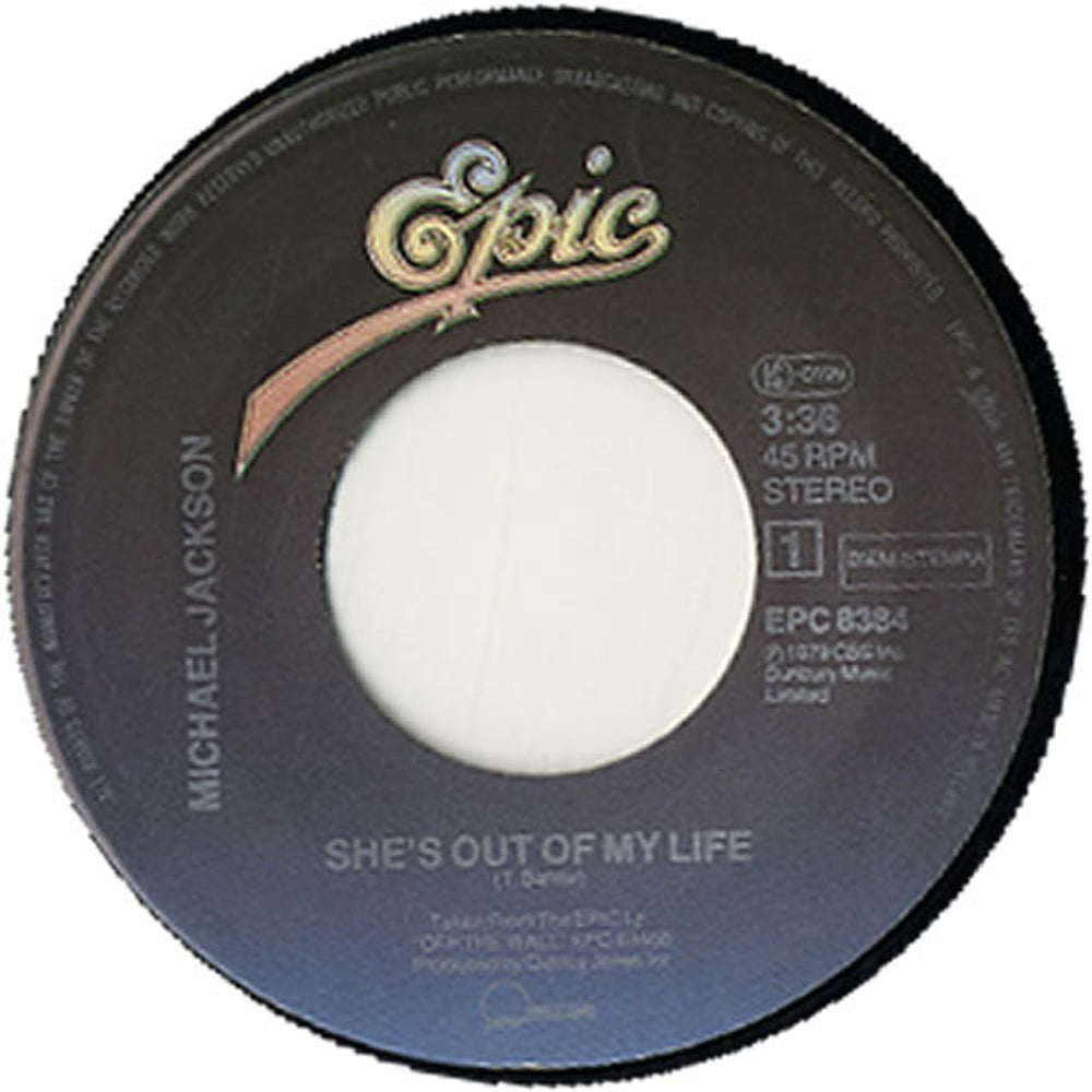 Michael Jackson She's Out Of My Life - P/S Dutch 7" vinyl single (7 inch record / 45) M-J07SH625824