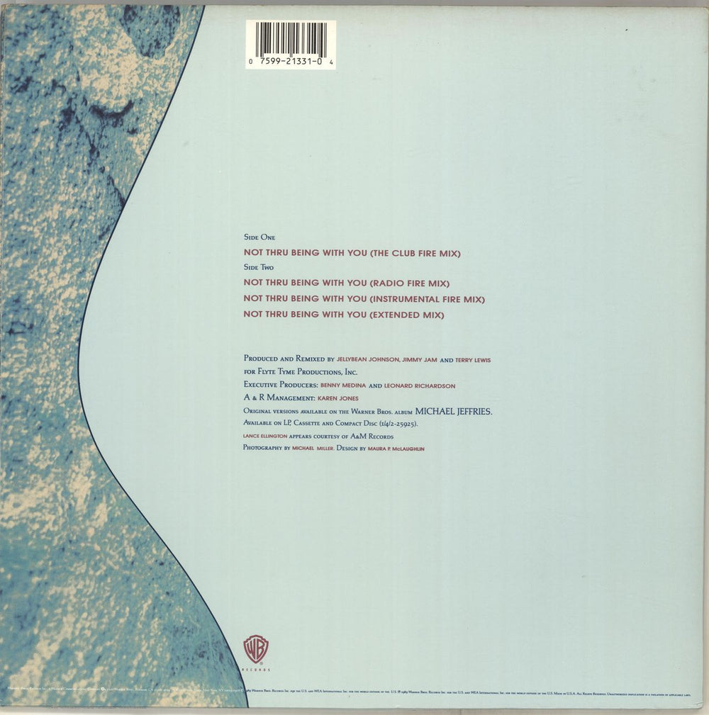 Michael Jeffries Not Thru Being With You US 12" vinyl single (12 inch record / Maxi-single) 075992144407