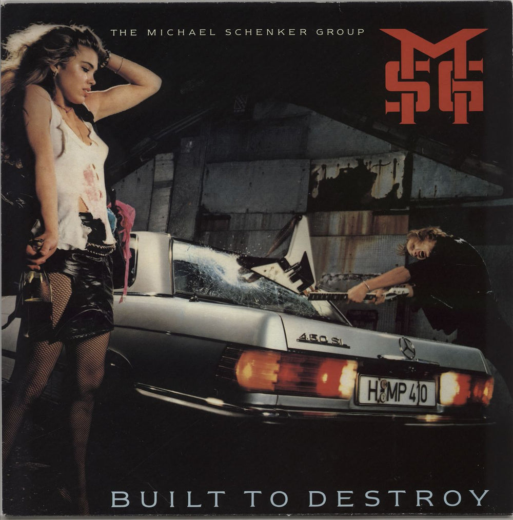Michael Schenker Group Built To Destroy - Gold promo stamped UK vinyl LP album (LP record) CHR1441