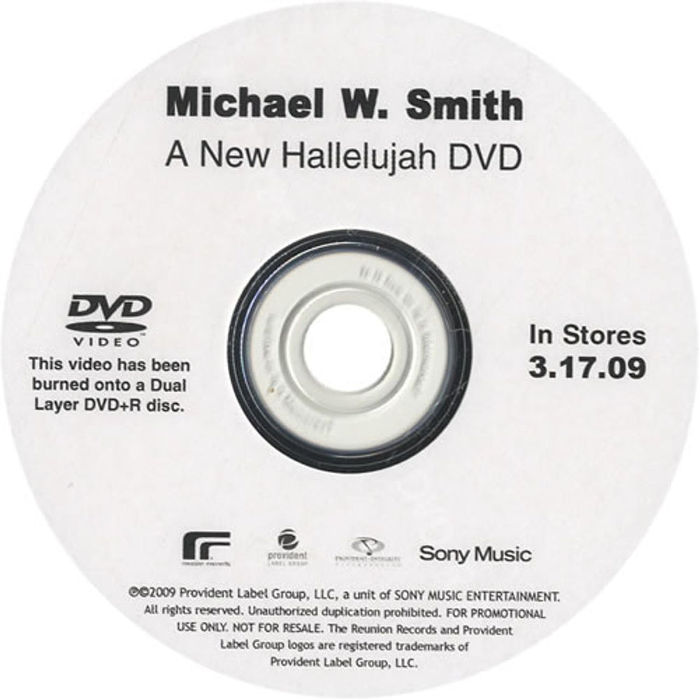 Michael W Smith A New Hallelujah US Promo promo DVD-R DVDR-ACETATE