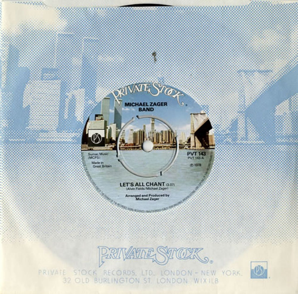 Michael Zager Let's All Chant UK 7" vinyl single (7 inch record / 45) PVT143