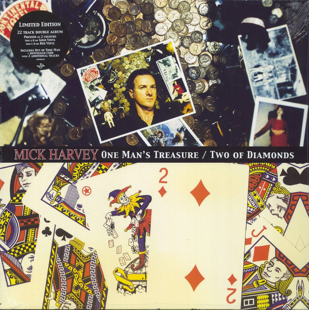 Mick Harvey One Man's Treasure / Two Of Diamonds - Gold + Red Vinyl - Sealed UK 2-LP vinyl record set (Double LP Album) STUMM249