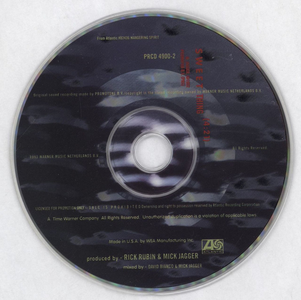 Mick Jagger Sweet Thing US Promo CD single (CD5 / 5")