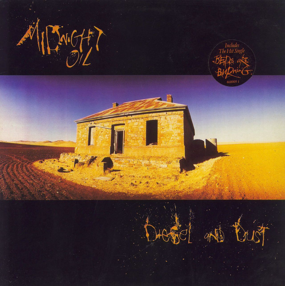 Midnight Oil Diesel And Dust - Hype Stickered UK vinyl LP album (LP record) 4600051