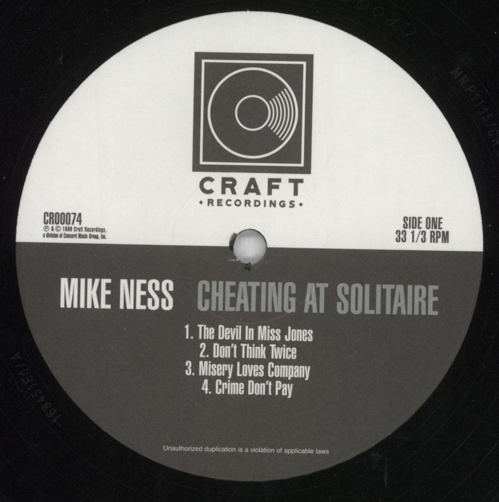 Mike Ness Cheating At Solitaire - Reissue US 2-LP vinyl set