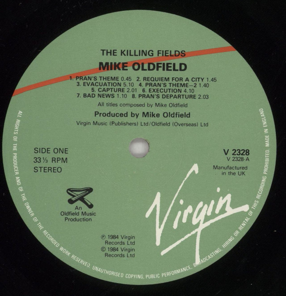 Mike Oldfield The Killing Fields UK vinyl LP album (LP record) OLDLPTH352297