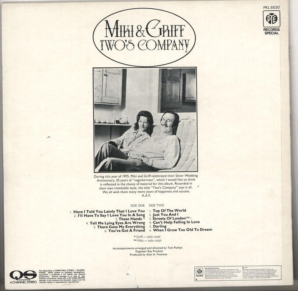 Miki & Griff Two's Company UK vinyl LP album (LP record)