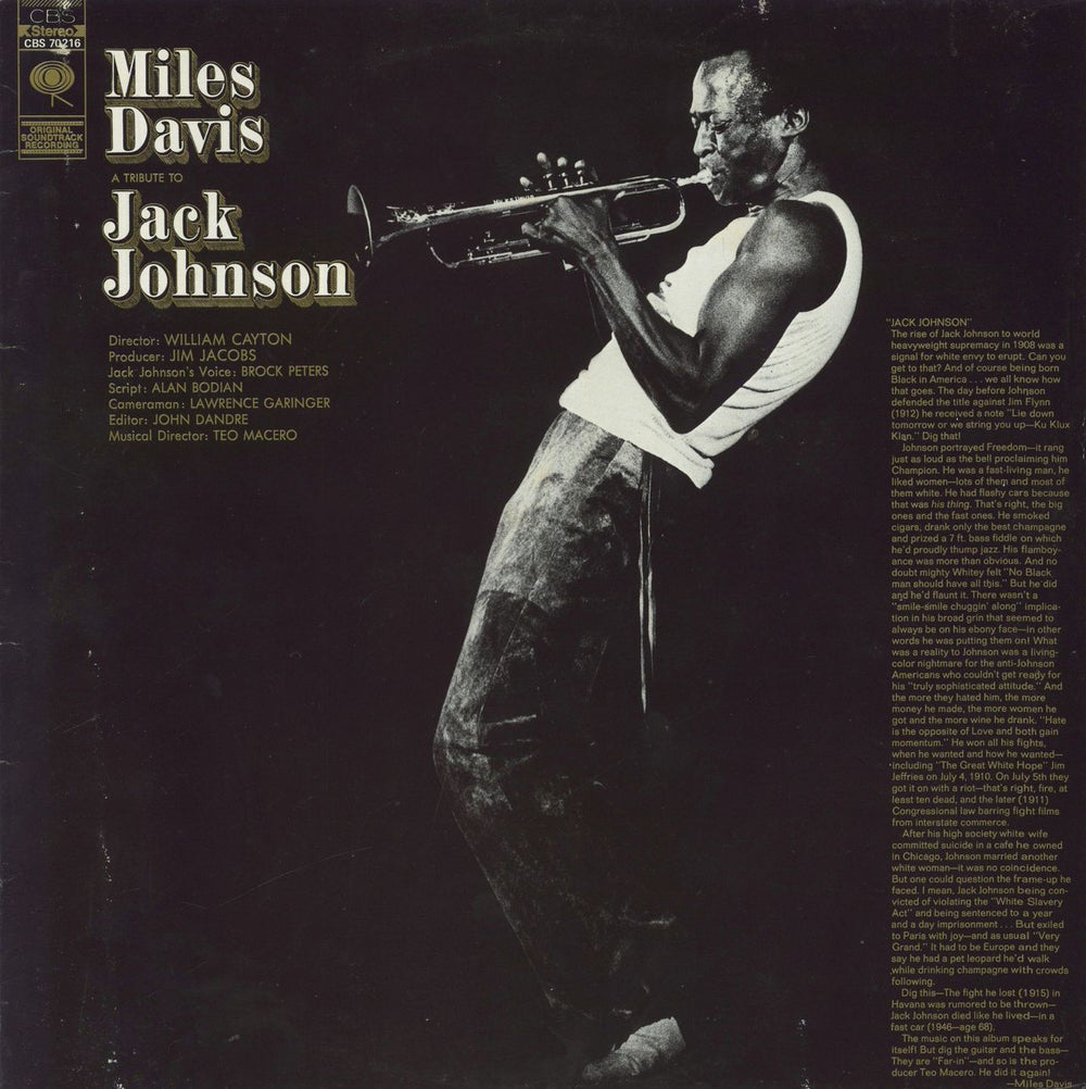 Miles Davis Jack Johnson Dutch vinyl LP album (LP record) CBS70216