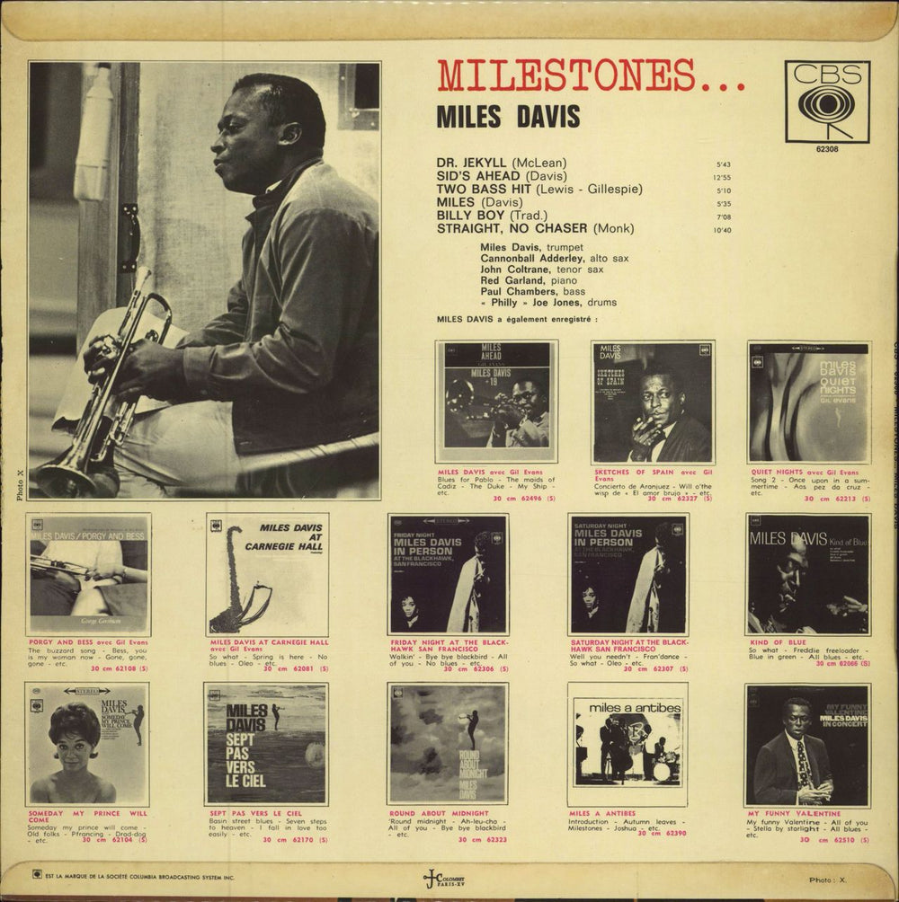 Miles Davis Milestones French vinyl LP album (LP record)