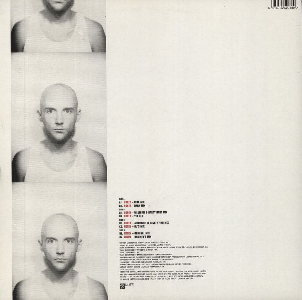 Moby Honey Remixes UK 12" vinyl single (12 inch record / Maxi-single) 5016025502189