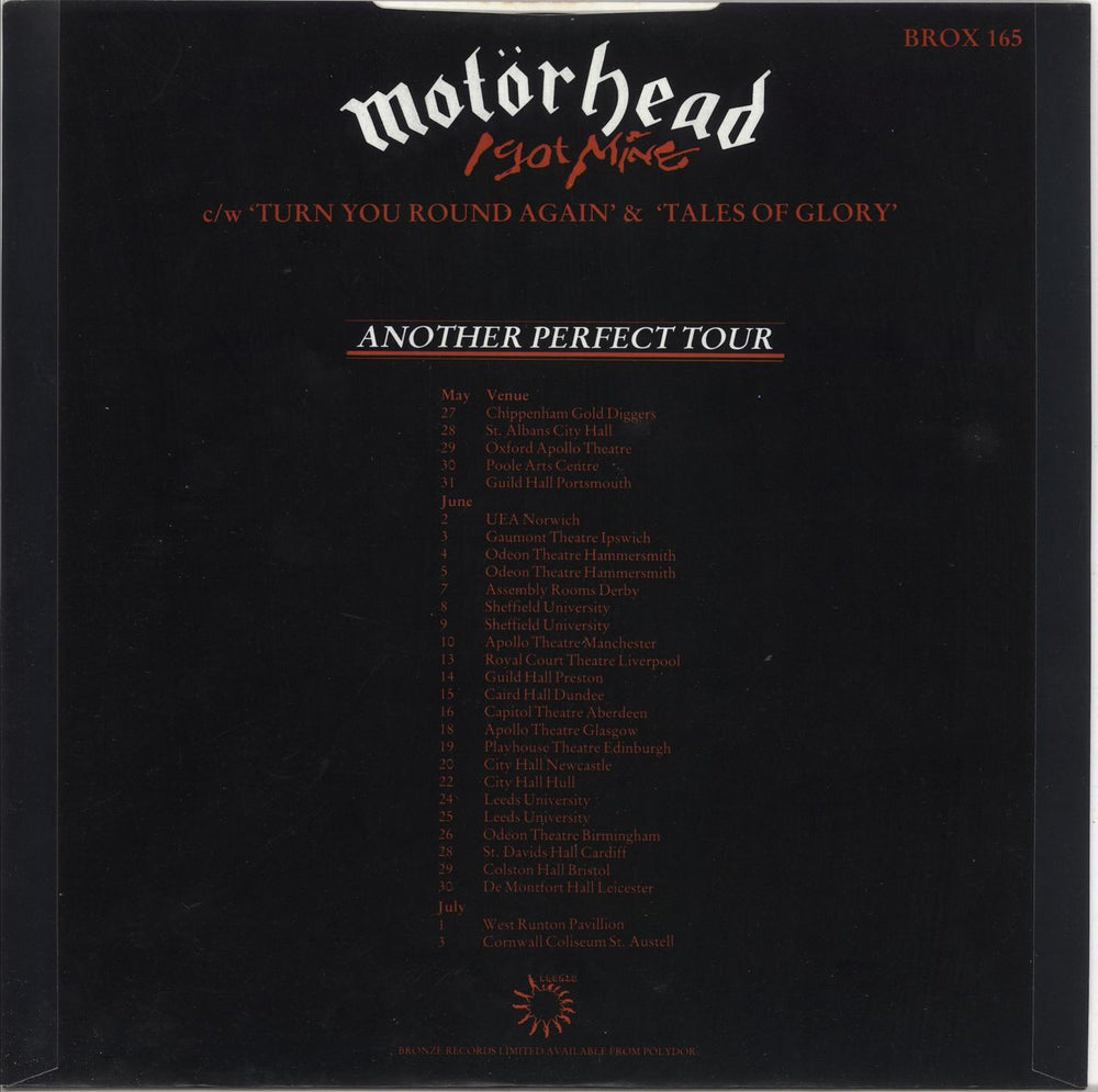 Motorhead I Got Mine UK 12" vinyl single (12 inch record / Maxi-single)