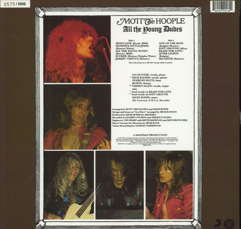 Mott The Hoople All The Young Dudes - Red Vinyl US vinyl LP album (LP record)