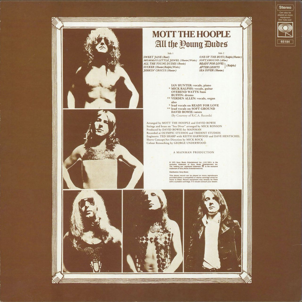 Mott The Hoople All The Young Dudes UK vinyl LP album (LP record)