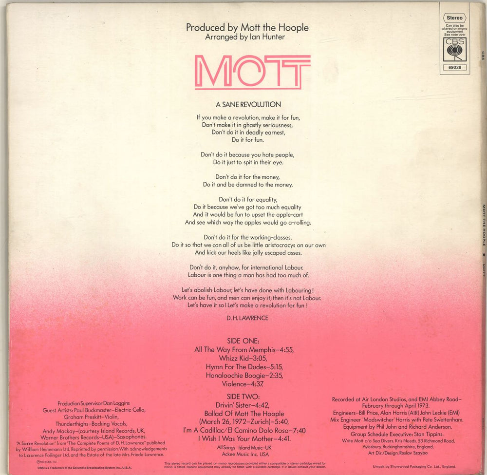 Mott The Hoople Mott - 1st + Inner - Stickered - EX UK vinyl LP album (LP record) MHOLPMO693684